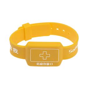 Pulsera RFID de silicona amarilla para personas mayores