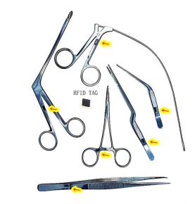 Etiquetas electrónicas RFID ultraminiatura para gestión de seguimiento de inventario de herramientas quirúrgicas de metal para hospitales