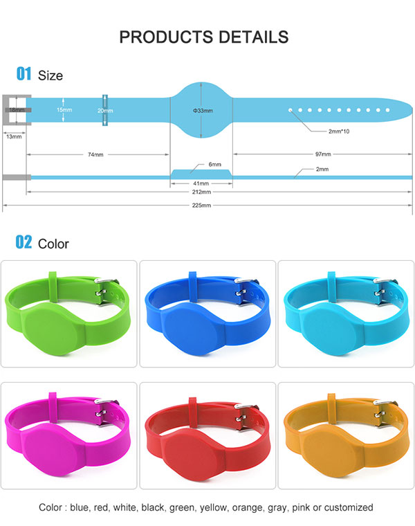 Pulseras rfid personalizadas pulsera de PVC pulsera de festival niño 13,56 mhz chip rfid rfid pulsera