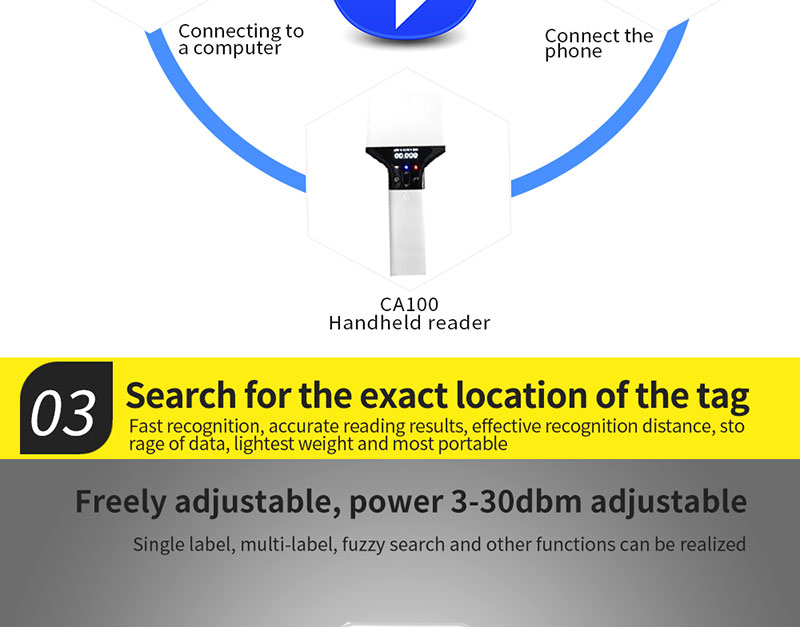 RFID Handheld UHF Reader 915M Remote Warehouse Management Inspection Machine 6