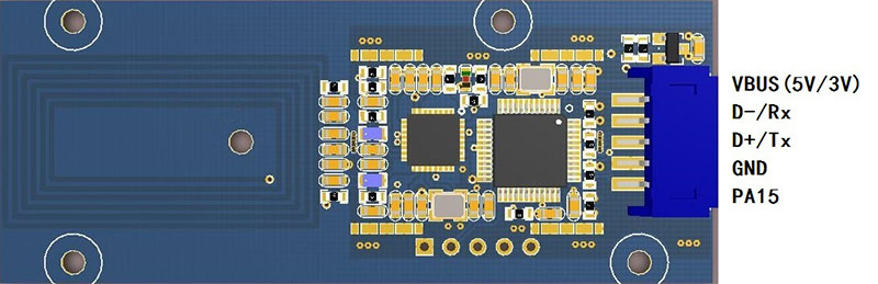 Non-contact ISO14443A, ISO15693 card module HF multi-protocol smart sensor IC card read-write module2