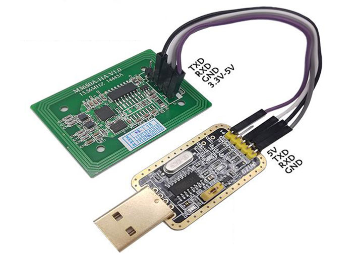 Módulo lector de tarjetas IC RFID de alta frecuencia sin contacto S50 puerto serie de inducción de lectura y escritura RS232 TTL 3