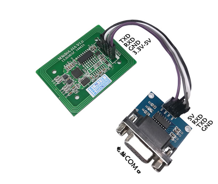 Módulo lector de tarjetas IC RFID de alta frecuencia sin contacto S50 Puerto serie de inducción de lectura y escritura RS232 TTL 4