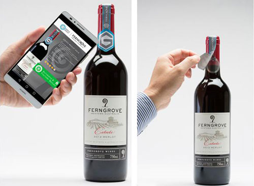 Trazabilidad del vino tinto Función antifalsificación y manipulación etiqueta nfc de alta frecuencia chip NTAG213TT material frágil etiqueta nfc autoadhesiva 6