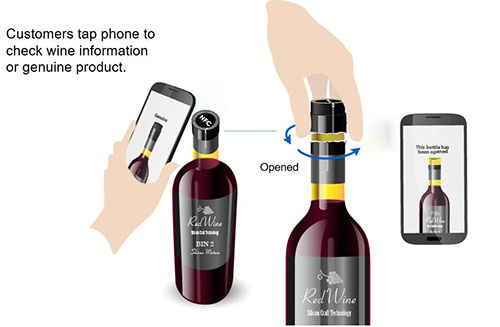 Trazabilidad del vino tinto Función antifalsificación y manipulación etiqueta nfc de alta frecuencia chip NTAG213TT material frágil etiqueta nfc autoadhesiva 7