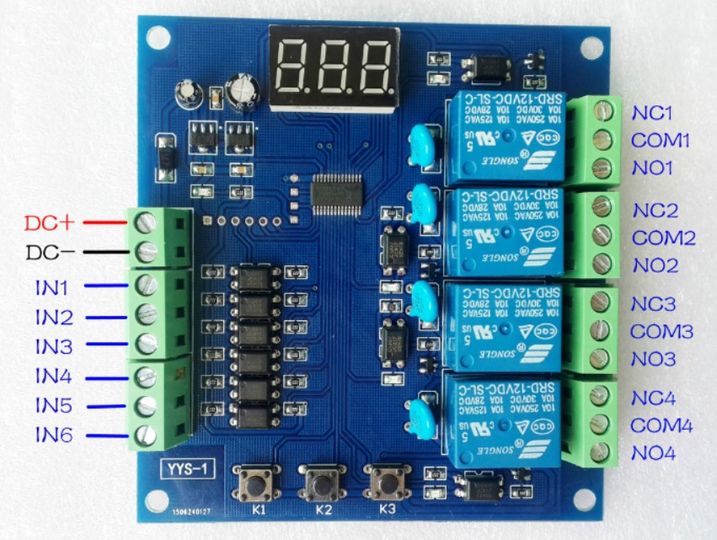 Módulo de relé de retardo de disparo de señal programable interruptor de cuatro vías control RFID placa de circuito PLC 24V