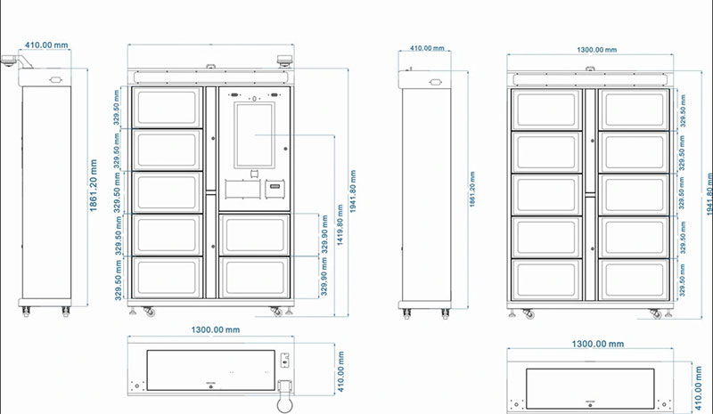 RFID Self-service Cabinet Professional Customized Smart Library Self-Service Book Return RFID Smart Bookshelf 2